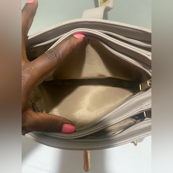 Susen Taupe Tan Handbag w/ Gold Accents - Picture 5 of 10